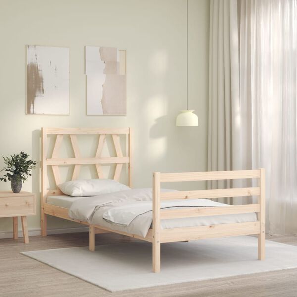 vidaXL Bed Frame without Mattress 90x200 cm Solid Wood
