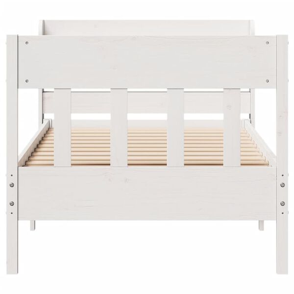 vidaXL Bed Frame without Mattress White 90x200 cm Solid Wood Pine