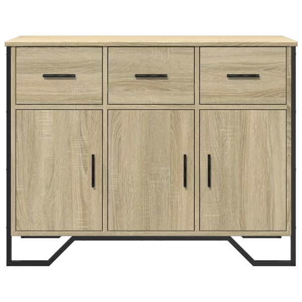 vidaXL Sideboard Sonoma Oak 97x32.5x74.5 cm Engineered Wood