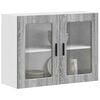 vidaXL Kitchen Wall Cabinet with Glass Door Porto Grey Sonoma