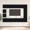 vidaXL TV Cabinet Set Wall-mounted 10 pcs Black Oak Engineered Wood