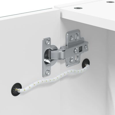 vidaXL Bathroom Mirror Cabinet with LED Light White 45x13x52 cm