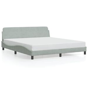 vidaXL Bed Frame "Dover" Light Grey 180x200 cm Super King Velvet