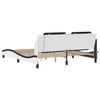 vidaXL Bed Frame with LED without Mattress "Zadar" White and Black 180x200 cm