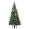 vidaXL Artificial Hinged Christmas Tree Green 210 cm PE and PVC