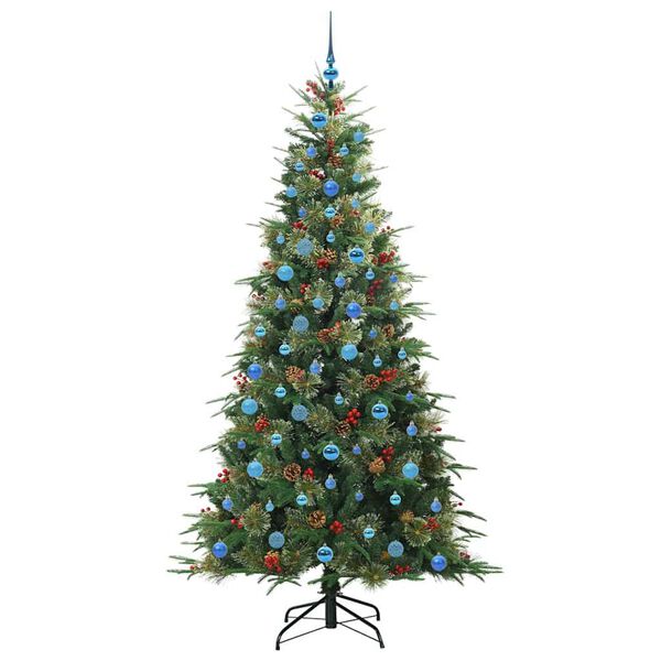 vidaXL Artificial Hinged Christmas Tree Green 210 cm PE and PVC