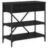 vidaXL Console Table with Drawer Black Oak 75 x 34.5 x 75 cm Wood
