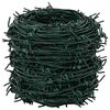 vidaXL Barbed Wire Green 100 m PVC-coated Steel