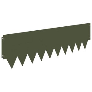 vidaXL Lawn Edging 20 pcs 103 x 30 cm Steel Olive Green