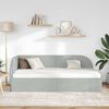 vidaXL Corner Bed Frame Light Grey 90 cm x 200 cm Velvet
