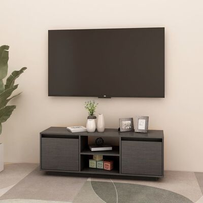vidaXL TV Cabinet Grey 110x30x40 cm Solid Pinewood