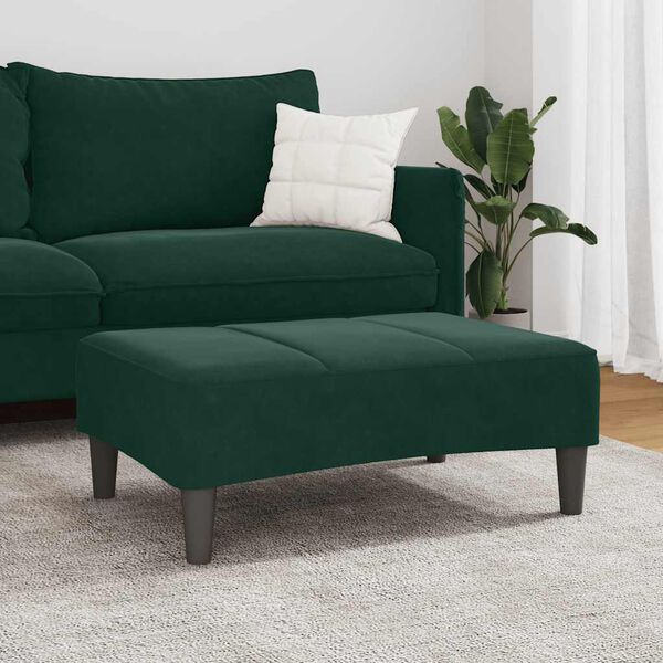 vidaXL Footstool Dark Green 77x55x31 cm Velvet