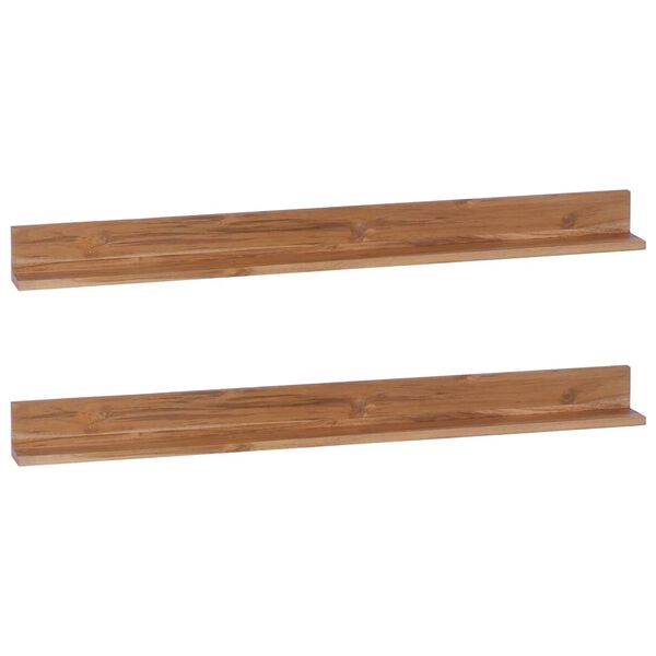 vidaXL Wall Shelves 2 pcs 120x10x10 cm Solid Teak Wood