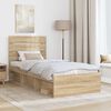vidaXL Bed Frame with Headboard Sonoma Oak 90 x 200 cm Solid Pine Wood