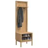 vidaXL Hallway Cabinet with Shelf FLORO Wax Brown 50 x 40 x 158 cm