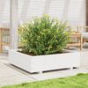 vidaXL Garden Planter White 90x90x26.5 cm Solid Wood Pine
