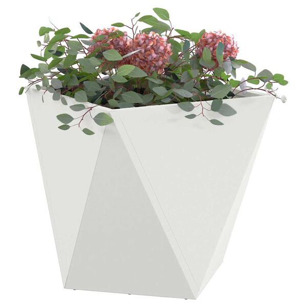 vidaXL Planter 2 pcs White 50 x 50 x 50 cm Steel