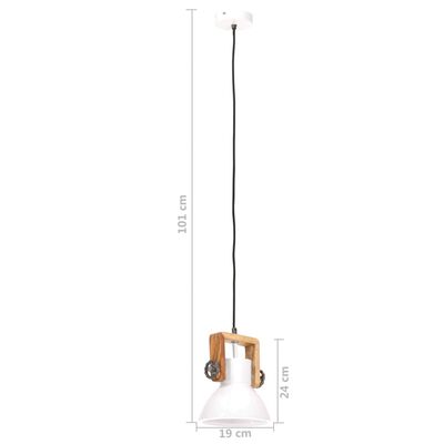 vidaXL Industrial Hanging Lamp 25 W White Round 19 cm E27