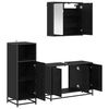 vidaXL Bathroom Furniture Set 3 pcs Black Oak Engineered Wood