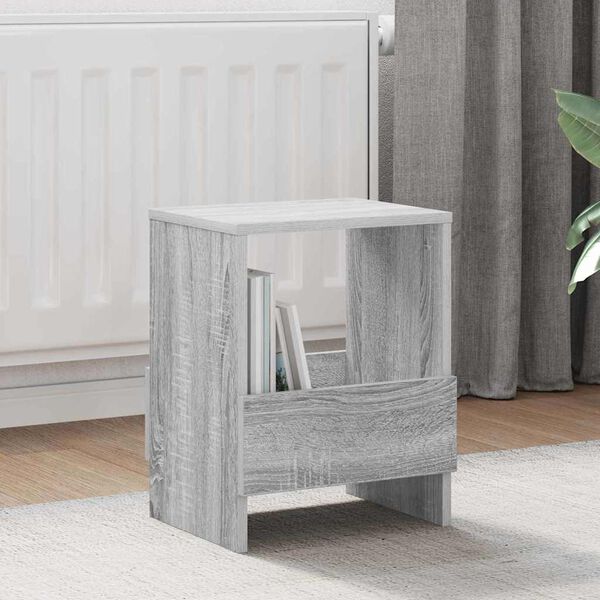 vidaXL Magazine Rack Grey Sonoma 35 x 30 x 45 cm