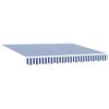 vidaXL Retractable Awning Manual Blue and White 300 x 250 cm