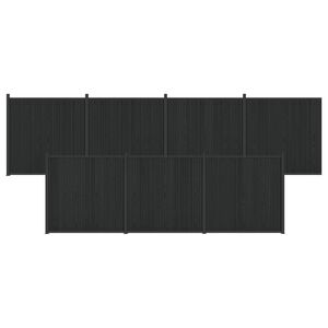 vidaXL Fence Panel 7 pcs WPC and Aluminium Black