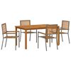 vidaXL Garden Dining Set 5 pcs Grey Poly rattan