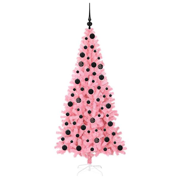 vidaXL Christmas Tree with 300 LEDs with Stand Pink 180 cm PVC