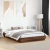 vidaXL Bed Frame with LED without Mattress Brown Oak 135x190 cm Double