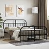 vidaXL Metal Bed Frame without Mattress with Footboard Black 140x200cm