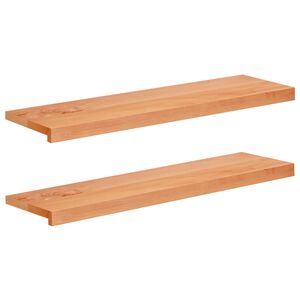 vidaXL Stair Treads 2 pcs 100 x 30 x 2 cm Varnish Solid Beech Wood