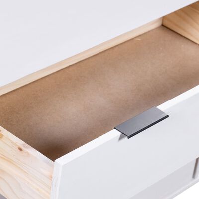 vidaXL Drawer Cabinet White 76.5x39.5x90.3 cm Solid Pine Wood