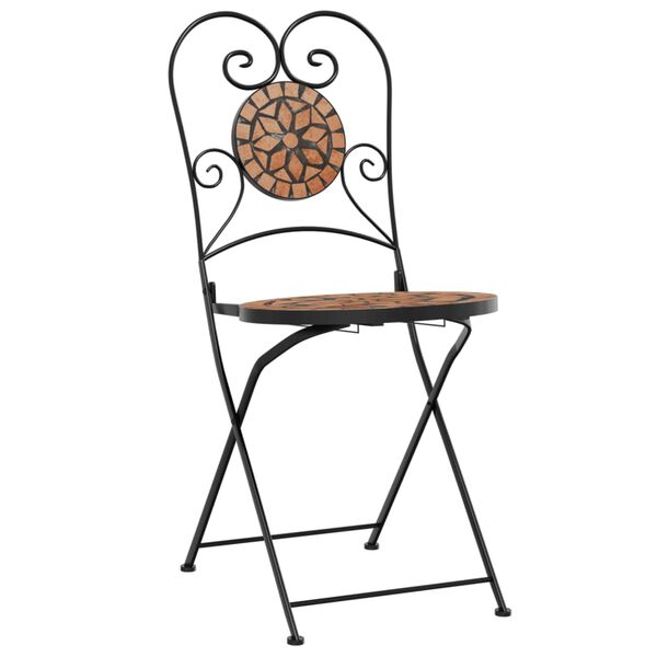 vidaXL Bistro Chairs Foldable 2 pcs Terracotta Ceramic