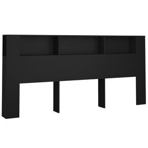vidaXL Headboard Cabinet Black 220x18.5x104.5 cm