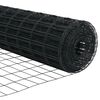 vidaXL Fence with Post Grey 0.6 x 50 m Steel and PVC