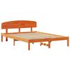 vidaXL Bed Frame with Headboard Wax Brown 140 x 200 cm Solid Pine Wood