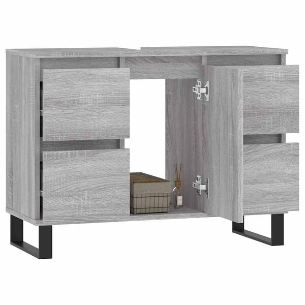 vidaXL Bathroom Cabinet Grey Sonoma 80x33x60 cm Engineered Wood