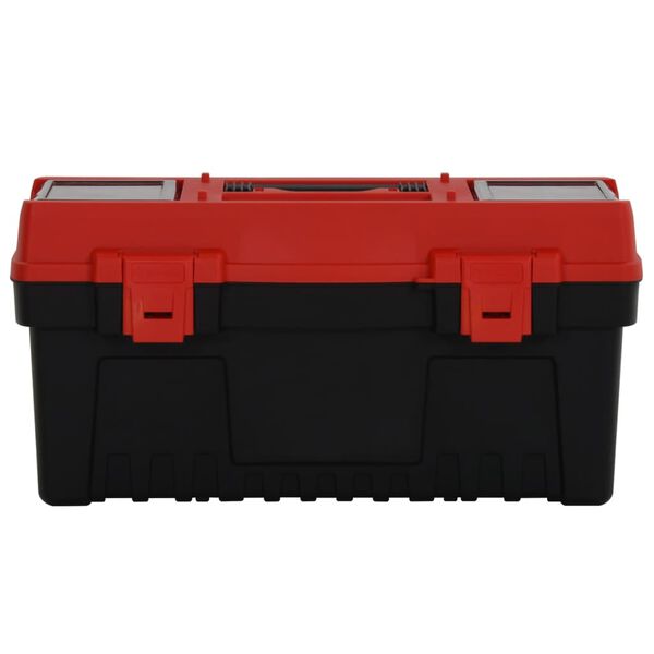 vidaXL 2 Piece Tool Box Set Black and Red Polypropylene