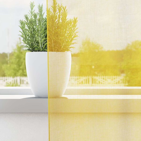 vidaXL Voile Curtains with Loops 2 pcs Yellow 140x260 cm