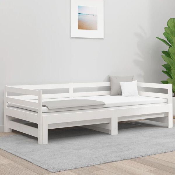 vidaXL Pull-out Day Bed without Mattress White 80x200 cm