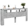vidaXL LED Headboard Concrete Grey 220x18.5x103.5 cm Engineered Wood