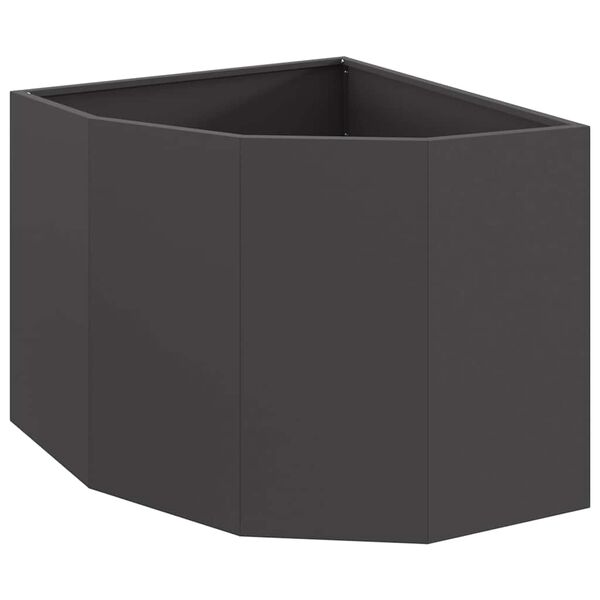 vidaXL Corner Planter Black 60 x 60 x 50 cm Steel
