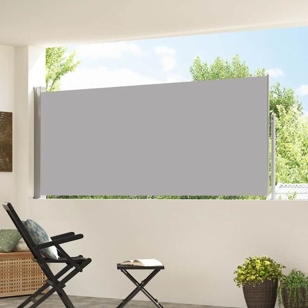 vidaXL Retractable Side Awning 120 x 300 cm Grey