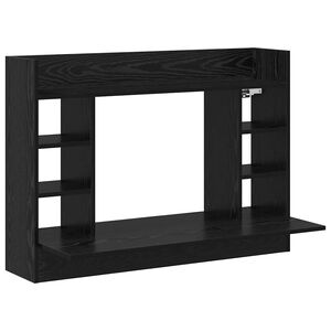 vidaXL Wall-Mounted Desk Black oak 105 x 48 x 75 cm Engineered wood