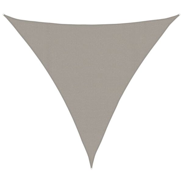 vidaXL Sunshade Sail 160 g/m&sup2; Triangular Light Grey 4x4x4 m HDPE