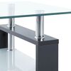 vidaXL Coffee Table Grey and Transparent 95x55x40 cm Tempered Glass