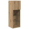 vidaXL TV Wall Cabinets Wall-mounted 4 pcs Black Oak Engineered Wood