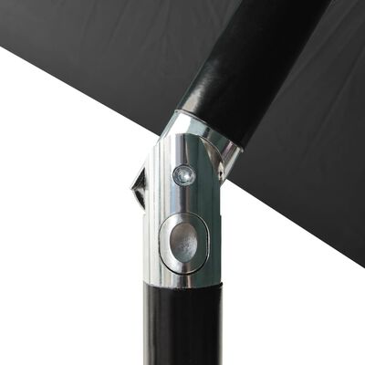 vidaXL Parasol with LEDs and Steel Pole Anthracite 2x3 m