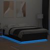 vidaXL Bed Frame with LED without Mattress Black 160x200 cm