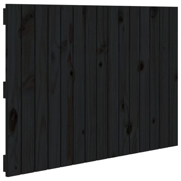 vidaXL Wall Headboard Black 95.5x3x60 cm Solid Wood Pine